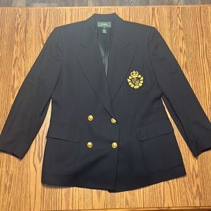 Lauren By Ralph Lauren Collegiate Wool Women's Blazer w/ Patch